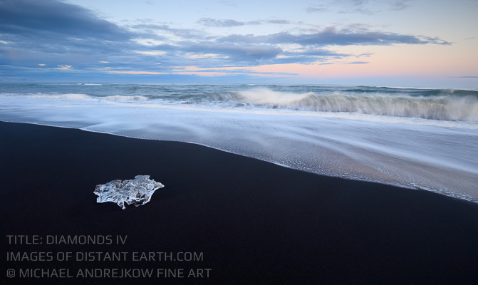 Iceland Fine Art Diamonds Black Sand Beach iceberg Michael Andrejkow