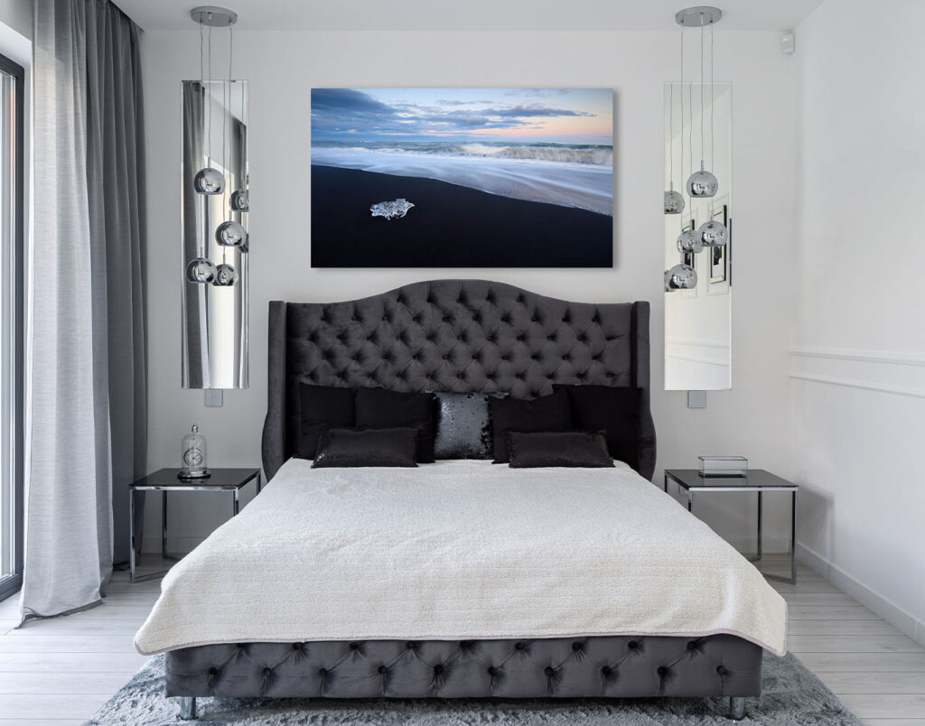 Luxury home decor glamour style Diamonds Iceland Fine Art artwork ocean seascape iceberg beach Michael Andrejkow2