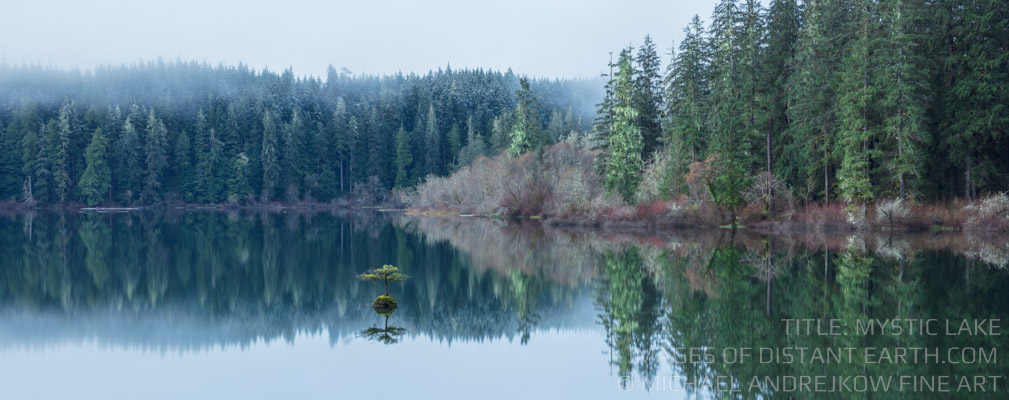 Mystic Lake Temperate Rainforest Mist Fog Vancouver Island Luxury Fine Art Photography Collection Michael Andrejkow Artworks