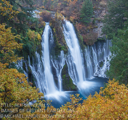 Autumn Falls California Fall Colors Leaves Waterfall Michael Andrejkow Luxury Fine Art Photography Collection Large Format Wall Artworks