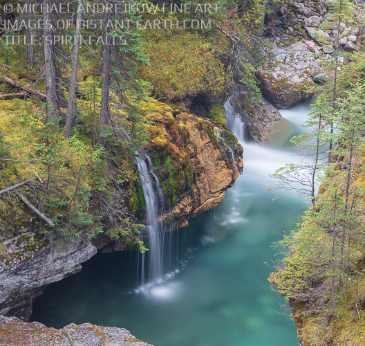 Spirit Falls Waterfall Forest Cascade Teal Pool Michael Andrejkow Luxury Fine Art Photography Collection Wall Artwork Home Decor