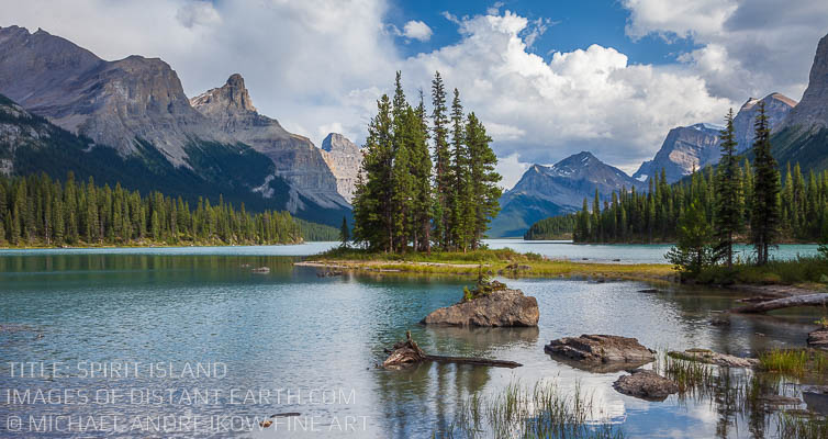 Spirit Island Maligne Lake Jasper Alberta Rocky Mountain Luxury Fine Art Photography Collection Prints for Sale Michael Andrejkow Wall Artworks