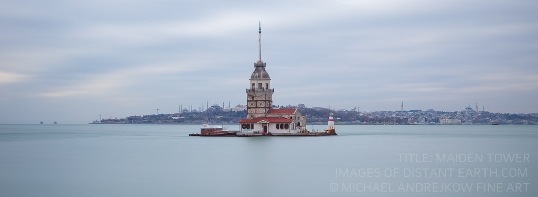 Maiden Tower Kiz Kulesi Long Exposure Seascape Bosphorus Strait Istanbul Turkey Michael Andrejkow Luxury Fine Art Photography Collection Wall Artworks Prints For Sale Home Decor